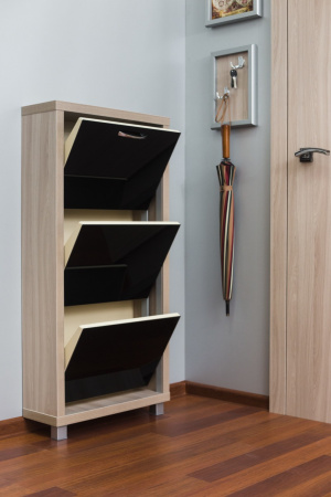 Обувница Люкс стекло черное Шкафы 3-х секционные