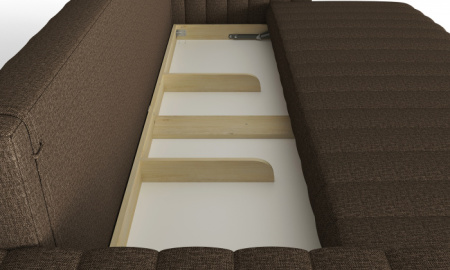 Хьюго-2 Диван прямой трёхместный (Темно-коричневый, ткань RICO FLEX 112)