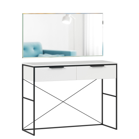 Норд Стол туалетный с зеркалом (Белый/Статуарио)