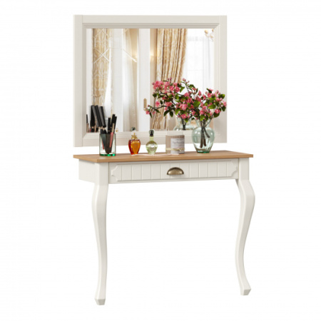 Вилладжио Стол туалетный с зеркалом (Алебастр/Дуб золотой) Вилладжио Стол туалетный с зеркалом (Алебастр/Дуб золотой)