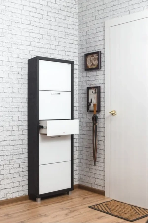 Обувница Люкс стекло белое Шкафы 4-х секционные Плюс