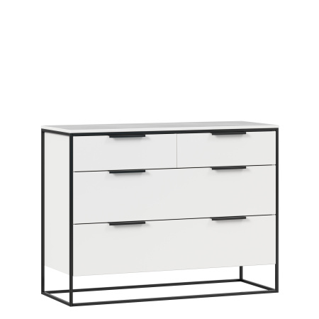 Норд Комод 1190 с 4 ящиками (Белый/Статуарио)