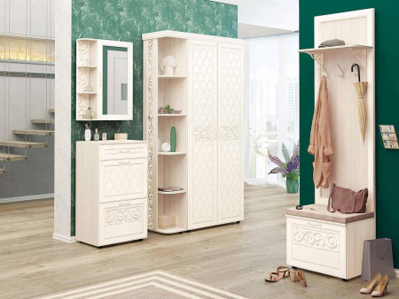 Угловой набор мебели для прихожей Тиффани 2 (ширина 182х60 см)