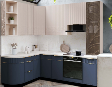 Кухонный гарнитур угловой с витриной Флоренция 108 223 Кухонный гарнитур угловой с витриной Флоренция 108 223