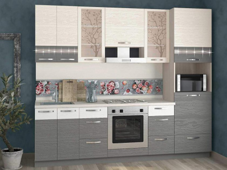 Кухонный гарнитур Графит 31 (ширина 260 см)  Кухонный гарнитур Графит 31 (ширина 260 см)