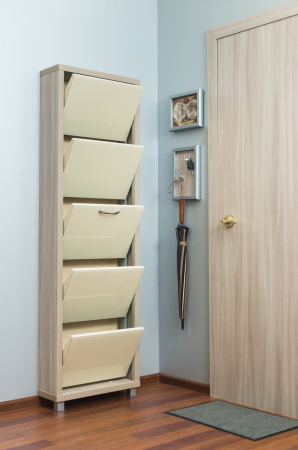 Обувница Люкс стекло капучино Шкафы 5-ти секционные