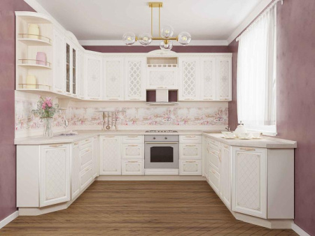  Кухонный гарнитур П-образный Милана 22 (ширина 250х300х290 см)