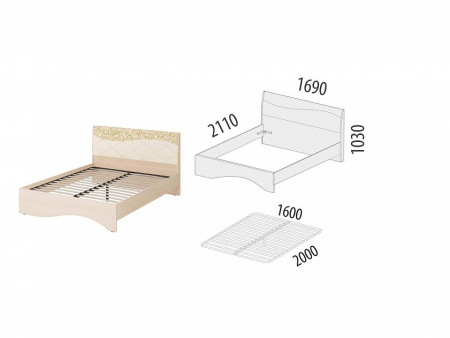 Кровать с ортопедическим основанием Соната 61