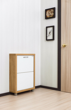 Обувница Люкс стекло белое Шкафы 2-х секционные