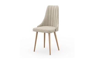 Стелла Стул мягкий с основанием, опора дерево (Серый, ткань Bingo 25)