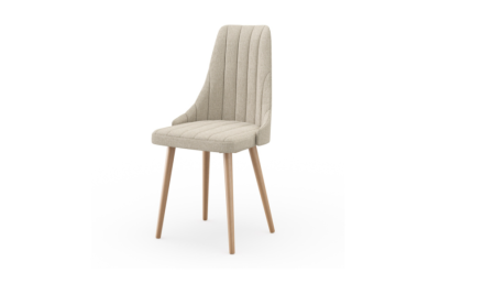 Стелла Стул мягкий с основанием, опора дерево (Серый, ткань Bingo 25)